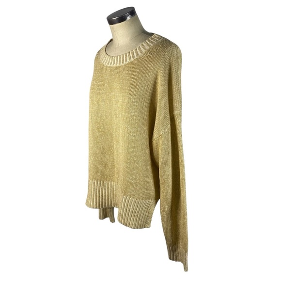 J. Crew BH469 Relaxed Linen Cotton Blend Beach Sweater XL Khaki Tan - Picture 3 of 8